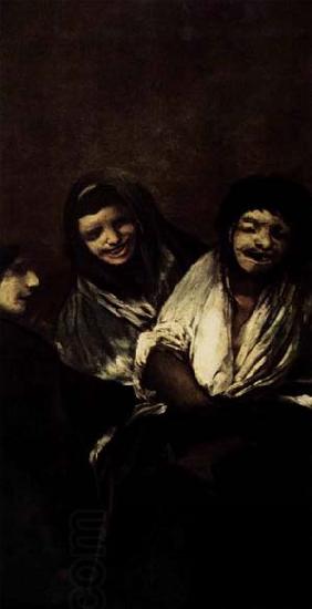 Francisco de goya y Lucientes Two Women and a Man China oil painting art